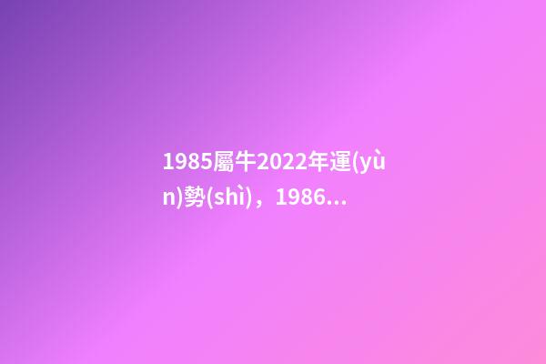 1985屬牛2022年運(yùn)勢(shì)，1986年屬牛2022 年運(yùn)勢(shì) 1985年牛2022年運(yùn)勢(shì)如何 財(cái)運(yùn)職場(chǎng)大幅度改善